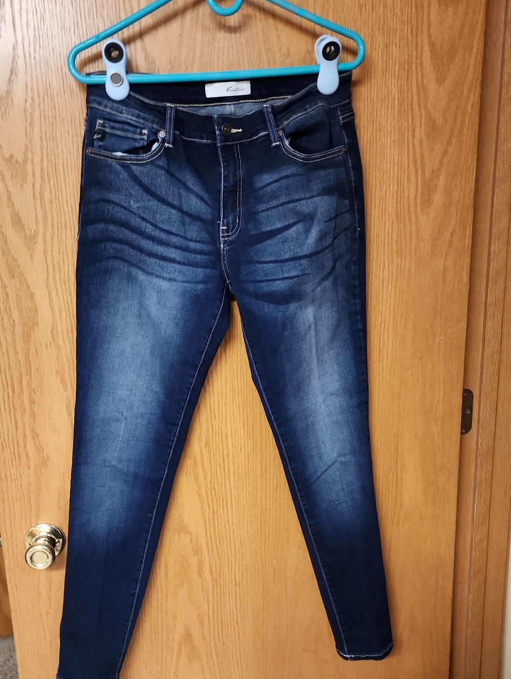 Kancan Dark Blue Women's Stretch Skinny Jeans 30x28 number 2096 - Picture 5 of 7